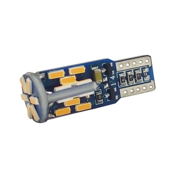 Світлодіодна лампа Avolt W5W 4040-30smd жовта canbus 12v (12528)