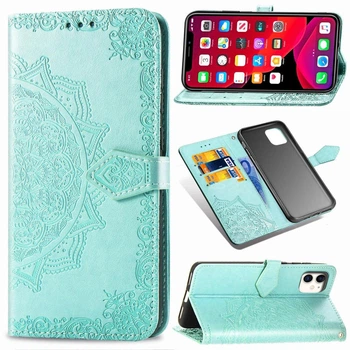 Чохол Vintage для Iphone 12 книжка шкіра PU з візитницею бірюзовий