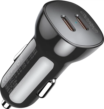 Автомобільний зарядний пристрій CHOETECH 2 USB-С PD 3.0 Black (TC0008-V3-BK)