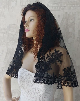 Палантин в храм Lady Solomia 70х125см черный RC74