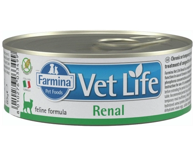 Вологий лікувальний корм для кішок Farmina Vet Life Renal дієт. харчування, для підтримки функції нирок, 85 г (8606014102864)