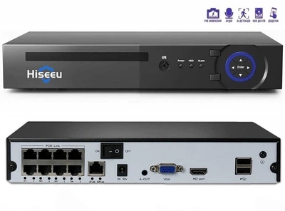 IP Відеореєстратор Hiseeu 8-портовий POE NVR 8Мп (4K) H8NVR-P-8