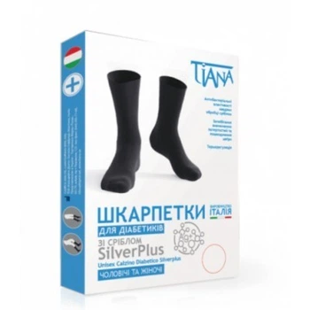 Носки для диабетиков с серебром Tiana Silverplus черные размер 1