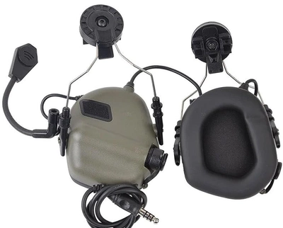Активні навушники EARMOR M32H mod 3 Олива з мікрофоном для шолома Fast