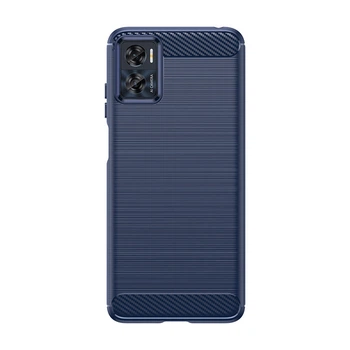 Чохол Lenuo Carbon Fiber для Motorola Moto E22 / E22i Navy Blue