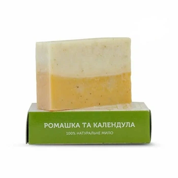 Мыло туалетное натуральное ручной работы ЯКА Ромашка и календула 75 г 4820150750336