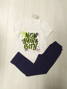 Пижама (футболка+штаны) New York City бело-синяя Primark 146см (400091665)