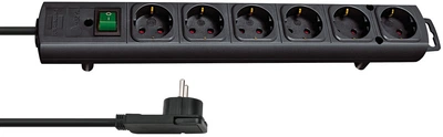 Przedłużacz Brennenstuhl Comfort-Line 6 gniazdek z płaską wtyczką 2 m Czarny (1153300100)