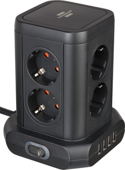 Удлинитель Brennenstuhl Premium-Line 8 розеток настольный 4 USB порта 2 м Черный (1153560000)