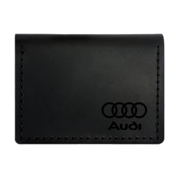 Портмоне - Обкладинка для автодокументів Anchor Stuff Audi (4 віконця для прав, ID паспорта, пропуску) - Чорний (nas150401-9)