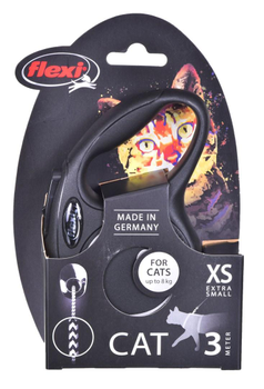 Повідець-рулетка Flexi Cat трос XS 3 м Чорний (4000498023426)