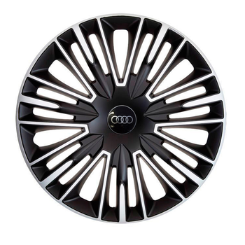 Автомобильные колпаки 4 Racing Jerez Silver-Black R16 4 шт. (с логотипом Audi)