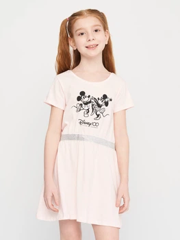 Детское летнее платье для девочки Disney Minnie WE1233 122-128 см Розовое (3609086535726)