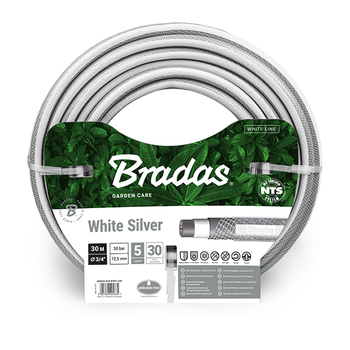 Шланг для полива NTS WHITE SILVER 3/4" – 30м Bradas