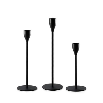 Комплект свічників REMY-DECOR 23см 28см 33см чорні металеві 3 шт. 21011