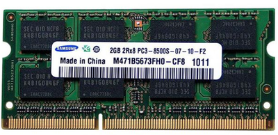 Пам'ять Samsung 2GB SO-DIMM DDR3 1066 MHz (M471B5673FH0-CF8)