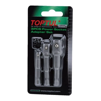 Набір перехідників 1/4" під шуруповерт 3 од. 1/4", 3/8", 1/2" TOPTUL GAAR0301