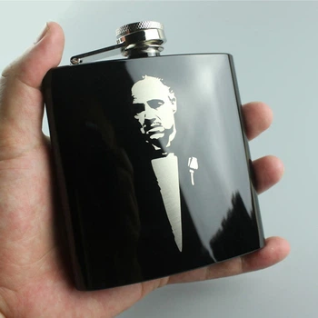 Фляга SV из нержавеющей стали "godfather" 170 мл Черный (sv2238-14)