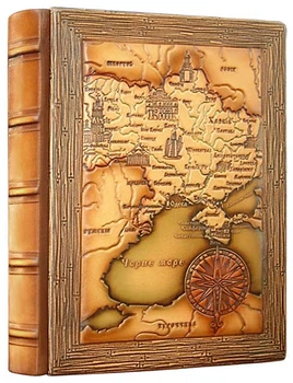 Ежедневник кожаный Карта Украины А5 Maple 0239