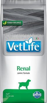 Sucha karma medyczna dla psów Farmina Vet Life Renal diet. odżywianie, w celu utrzymania funkcji nerek, 2 kg (8010276025241)