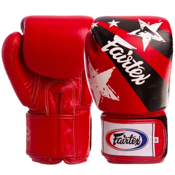 Перчатки боксерські шкіряні FAIRTEX NATION PRINT (розмір 12oz, Червоно-чорний) (BGV1N_Червоно-чорний_12_унції)