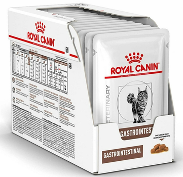 Mokra karma dla kotów z problemami gastrycznymi ROYAL CANIN Vet Gastrointestinal kawałki w sosie - saszetki 12x85g (9003579013601)