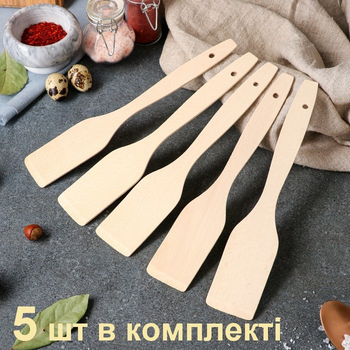Дерев'яна лопатка для посуду Верховина 5 шт в комплекті
