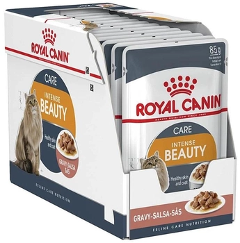 Mokra karma dla dorosłych kotów Royal Canin Intense Beauty in Gravy 12 x 85g (9003579308721) (95391)