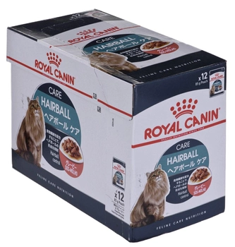 Opakowanie karmy mokrej dla kotów Royal Canin Fhn Wet Hairball Care 12 szt. x 85 g (9003579000403)