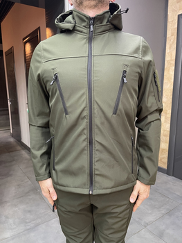 Куртка тактична, Softshell, колір Олива, розмір M, демісезонна куртка флісова для військових софтшелл