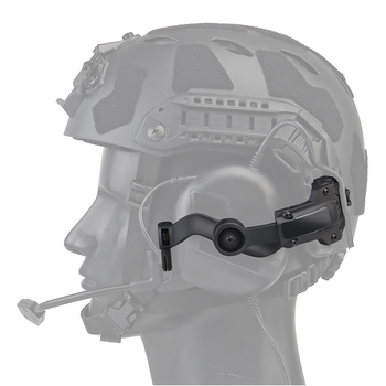 Крепление "чебурашки" адаптер для активных наушников на тактический шлем кронштейн WooSport Черный (1489901)
