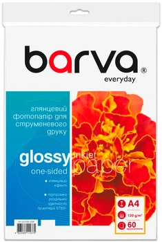 Фотопапір Barva Everyday Глянцевий А4 120 г/м2 60 арк (IP-CE120-239)