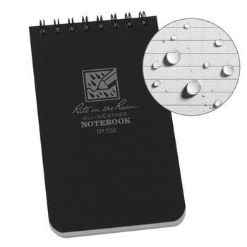 Всепогодний блокнот Rite In The Rain Universal №735 Top Spiral Notebook Чорний
