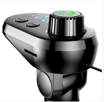 Автомобильный Bluetooth FM трансмиттер с зарядным устройством и кабелем 3 в 1 typeC/microUSB/Lightning Q15 2in1 Black (D5-2)