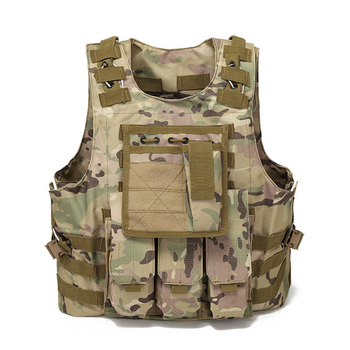 Жилет тактичний AOKALI Outdoor А56 (Camouflage CP) захисний камуфляжний на липучках