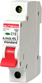 Автоматичний вимикач 1р 10А 4,5кА "C" [s002007] E.NEXT e.mcb.stand.45.1.C10