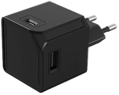 Сетевое зарядное устройство Allocacoc USBcube Original USB A + C 1.5 м Черное (10466BK/EUACMC) (8719186010414)