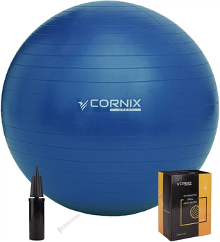 М'яч для фітнесу (фітбол) Cornix 65 см Anti-Burst XR-0021 Blue