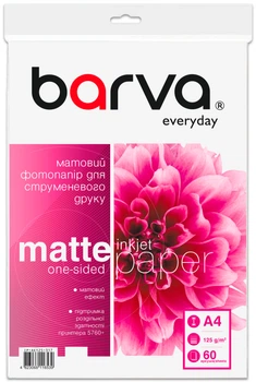 Фотопапір Barva Everyday Матовий A4 125 г/м2 60 арк (IP-AE125-317)