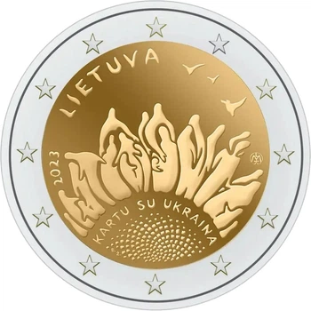 Монета Литва «Вместе с Украиной» 2 евро 2023
