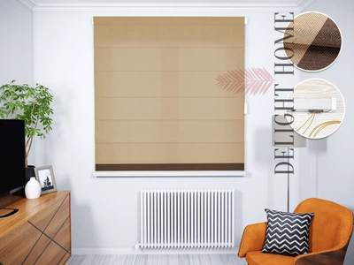 Римская штора система Light I&H Рогожка Димаут бежевая с нижним кантом 40*170 см