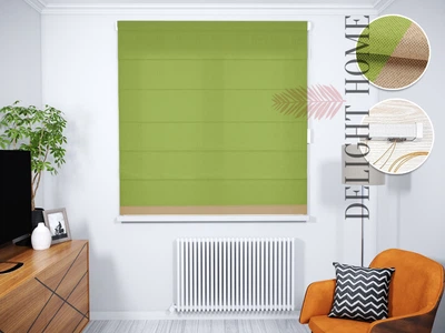 Римская штора система Light I&H Рогожка Димаут травяная с нижним кантом 40*170 см