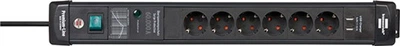 Мережевий фільтр Brennenstuhl Premium-Line 6 розеток usb зарядка EMI/RFI фільтр 3 м (1951160606)
