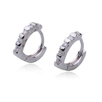 Серьги с цирконами X21785 1,2см*2мм Белый