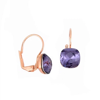 Серьги с кристаллами Сваровски 087213a 2,1см*10мм Фиолетовый;Сиреневый
