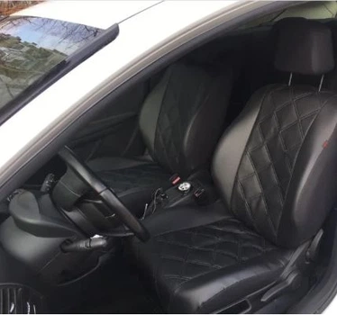 Чохли на авто для VOLKSWAGEN TOURAN 2003-2015 Pok-ter еко шкіра Elit чорні (на передні сидіння)