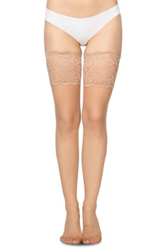 Чулки с широкой кружевной резинкой Annes 20 den Cecile 5 (XL) visone