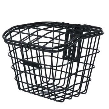 Корзина велосипедная Baisike JK221091 стальная с крышкой, колесо 28", Черная