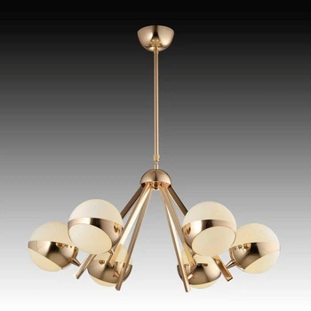 Люстра золотая с круглыми плафонами SLAVIA LED 30W OK001/6/gold