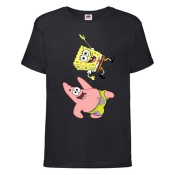 Футболка дитяча Спанч Боб 10 (Sponge Bob) чорна 164 см